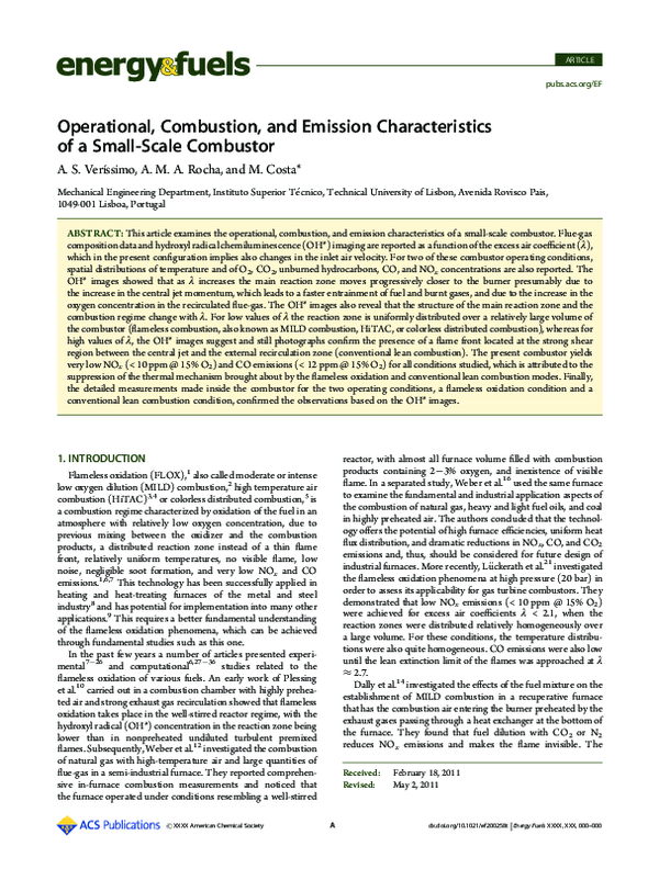 (PDF) Operational, Combustion, and Emission Characteristics of a Small ...