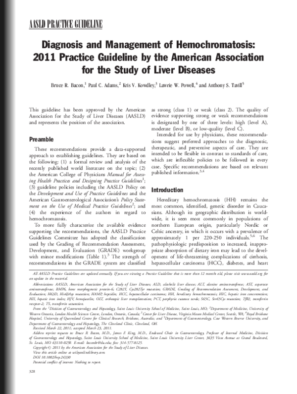  PDF AASLD PRACTICE GUIDELINE Diagnosis And Management Of 