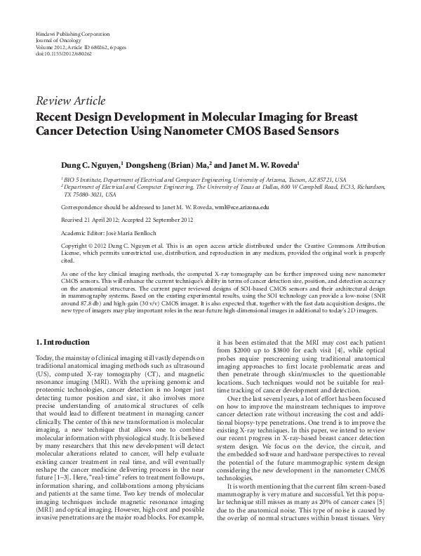 (PDF) Recent Design Development in Molecular Imaging for Breast Cancer ...