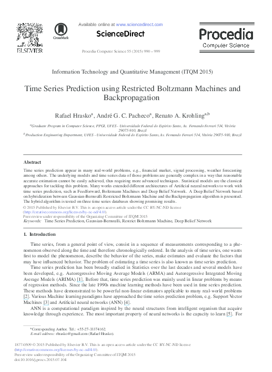 (PDF) Time Series Prediction Using Restricted Boltzmann Machines and ...