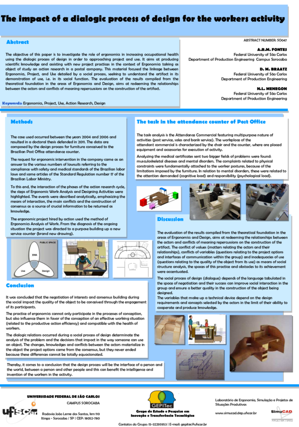 (PDF) The impact of a dialogic process of design for the workers activity