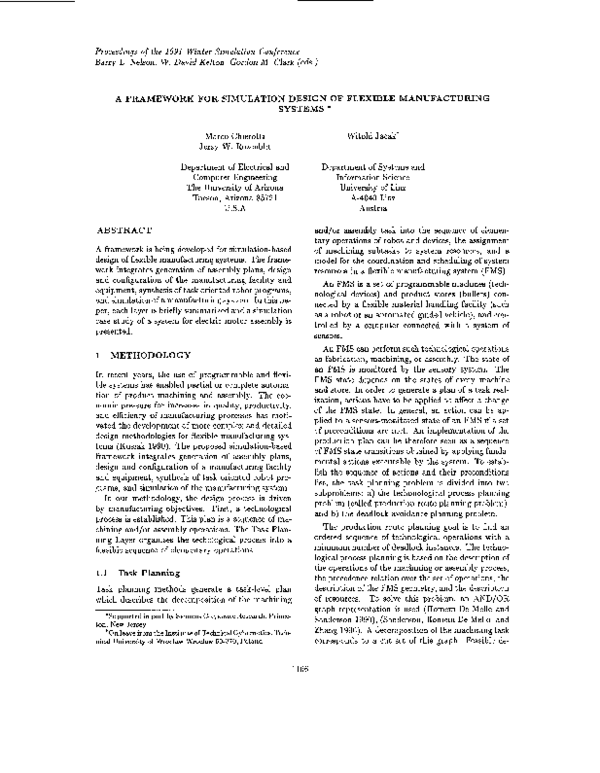 (PDF) A framework for simulation design of flexible manufacturing systems