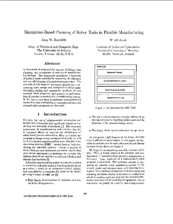 (PDF) Simulation-based planning of robot tasks in flexible manufacturing