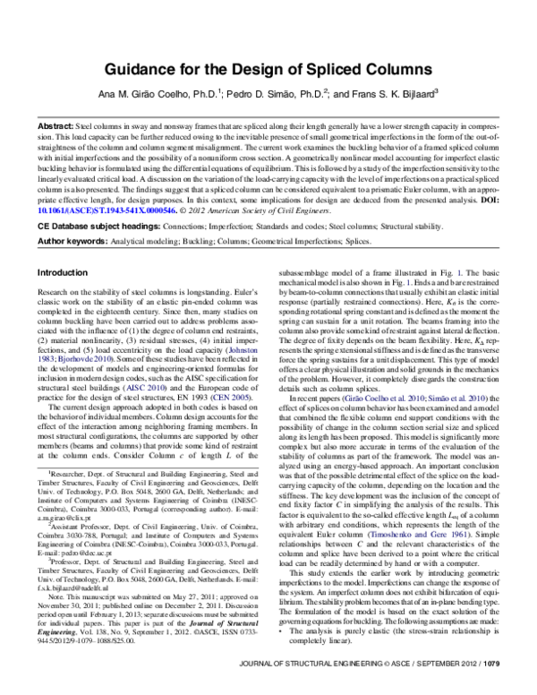 (PDF) Guidance for the Design of Spliced Columns