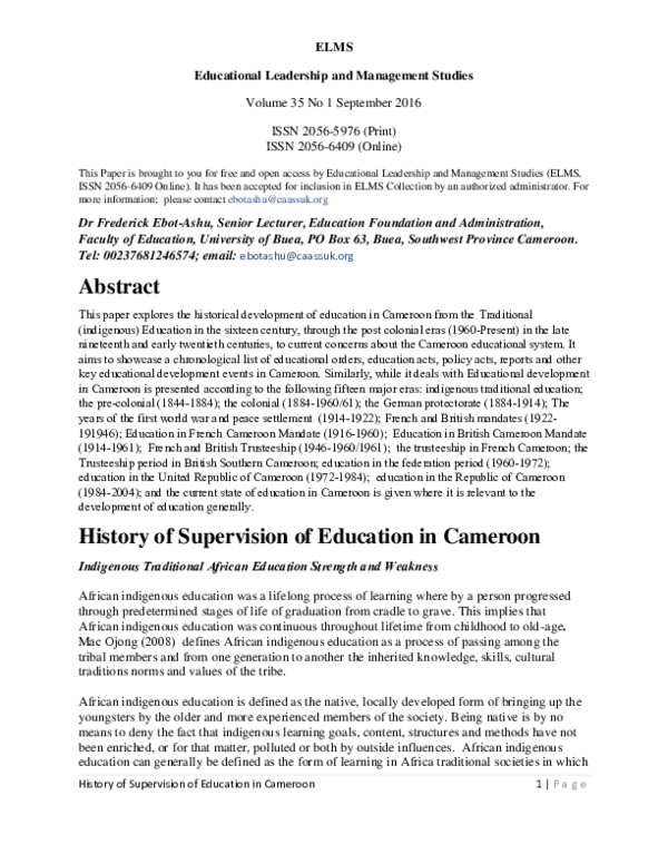 (PDF) ELMS Educational Leadership and Management Studies