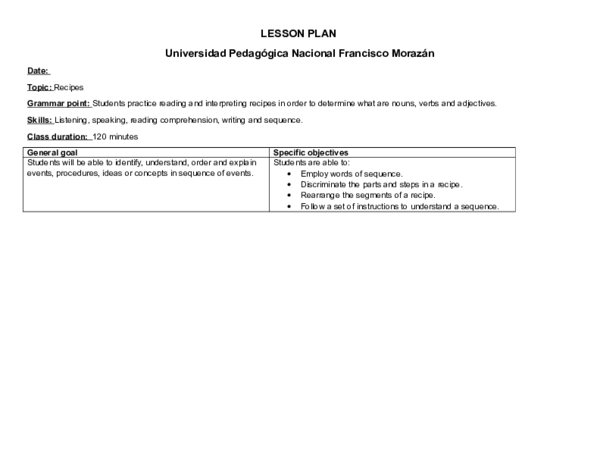 (DOC) Lesson plan draft english didactics
