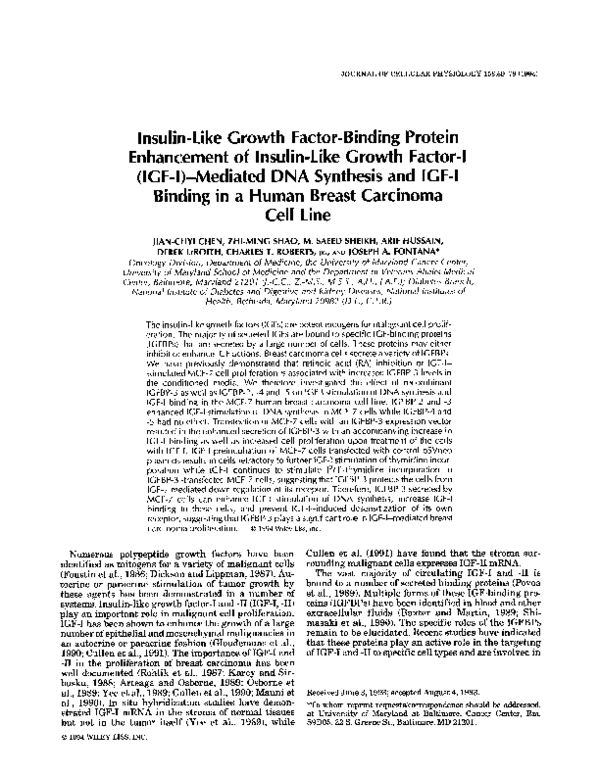 (PDF) Insulin-like growth factor-binding protein enhancement of insulin ...