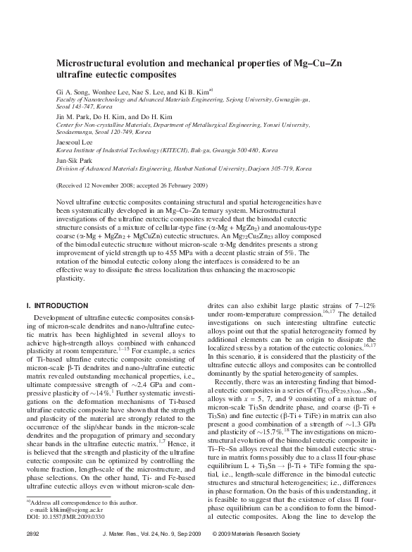 (PDF) Microstructural evolution and mechanical properties of SnAgCu alloys