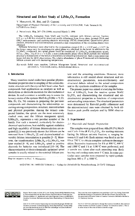 (PDF) Structural and Defect Study of LiMn2O4 Formation