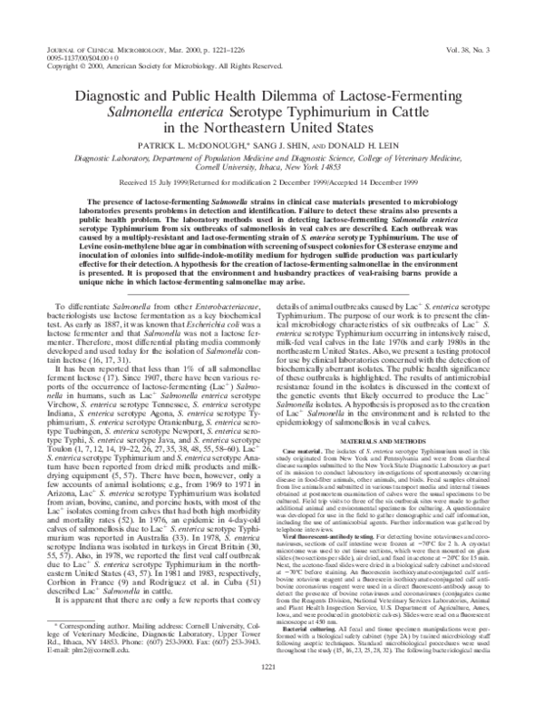 (PDF) Diagnostic and public health dilemma of lactosefermenting