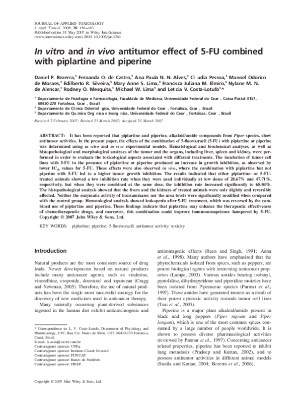 (PDF) In vitro andin vivo antitumor effect of 5FU combined with ...