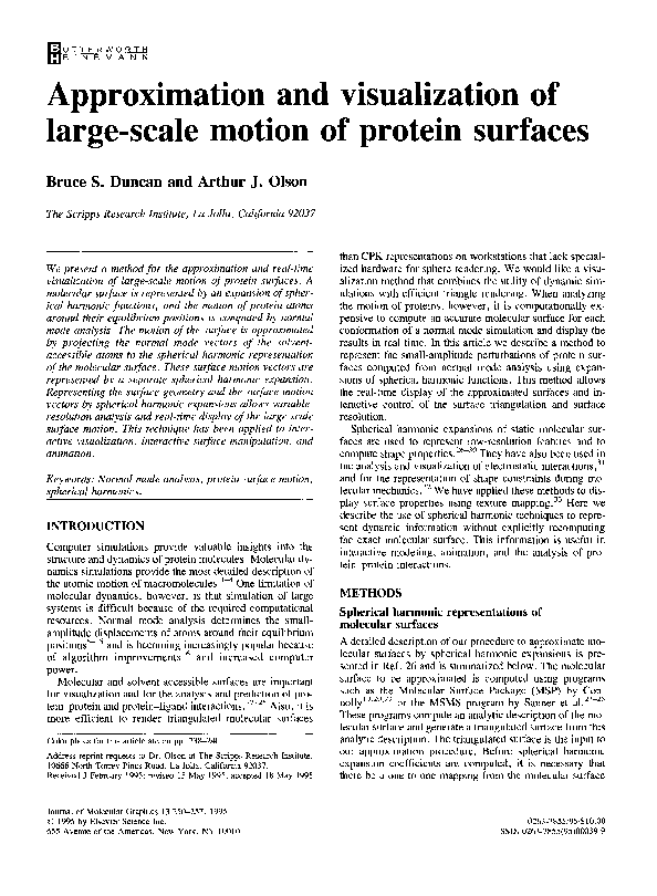 (PDF) Approximation and visualization of large-scale motion of protein ...