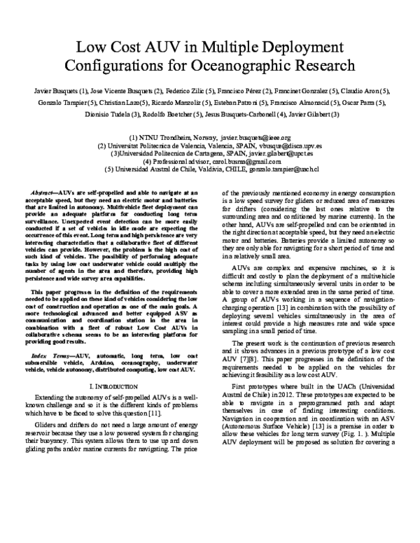 (PDF) Low cost AUV in multiple deployment configurations for ...