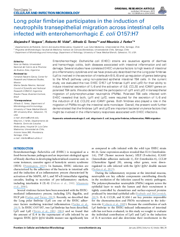 (PDF) Long polar fimbriae participates in the induction of neutrophils ...