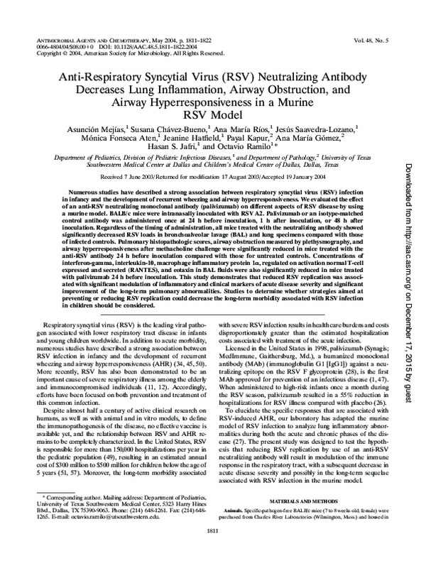 (PDF) Anti-Respiratory Syncytial Virus (RSV) Neutralizing Antibody ...