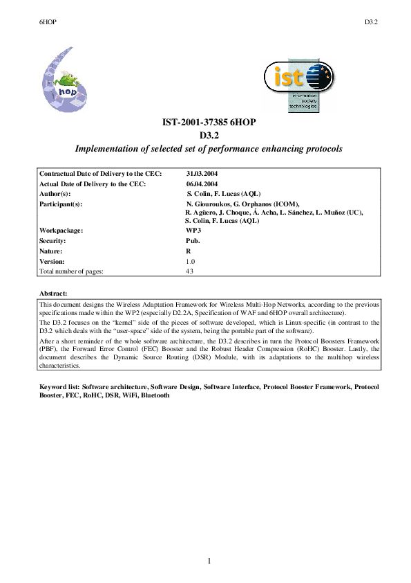 (PDF) Implementation of selected set of performance enhancing protocols