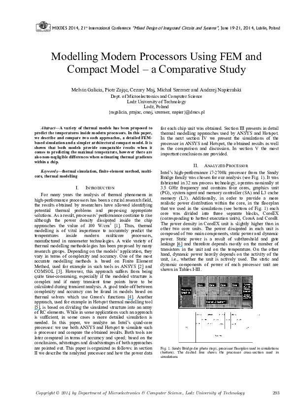 (PDF) Modelling modern processors using FEM and compact model — A ...