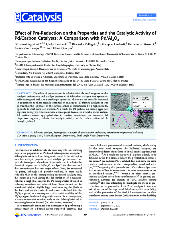 (PDF) Effect of Pre-Reduction on the Properties and the Catalytic ...