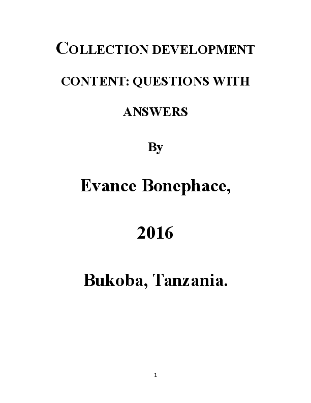 (DOC) Collection Development in Library: Questions and Qnswers.docx