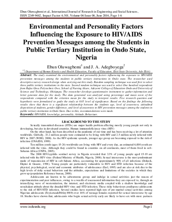 (PDF) Environmental and Personality Factors Influencing the Exposure to ...