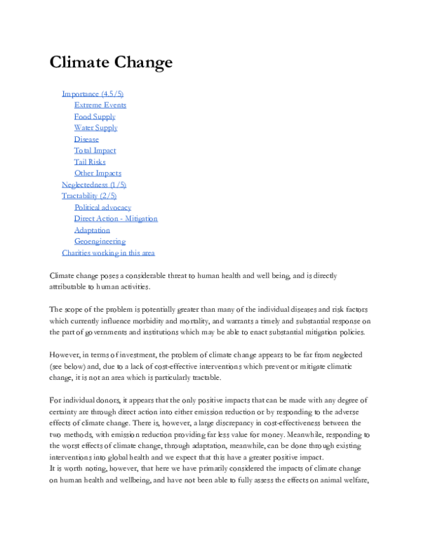 (PDF) Cause report: Climate change