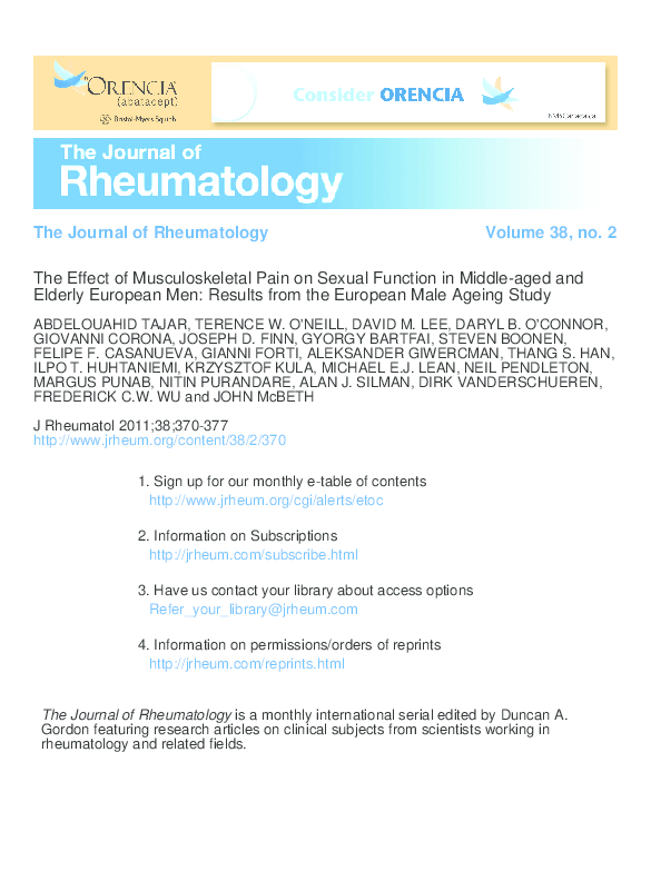 (PDF) The effect of musculoskeletal pain on sexual function in middle ...