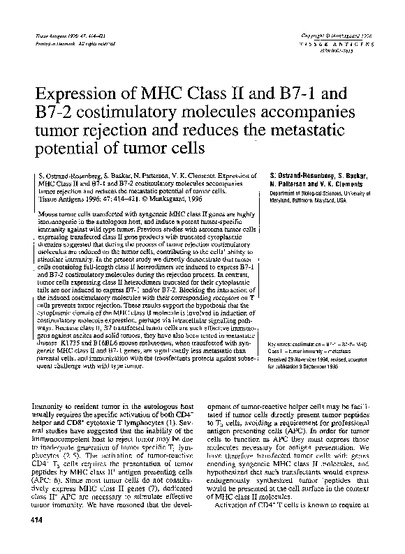 (PDF) Expression of MHC Class II and B7-1 and B7-2 costimulatory ...