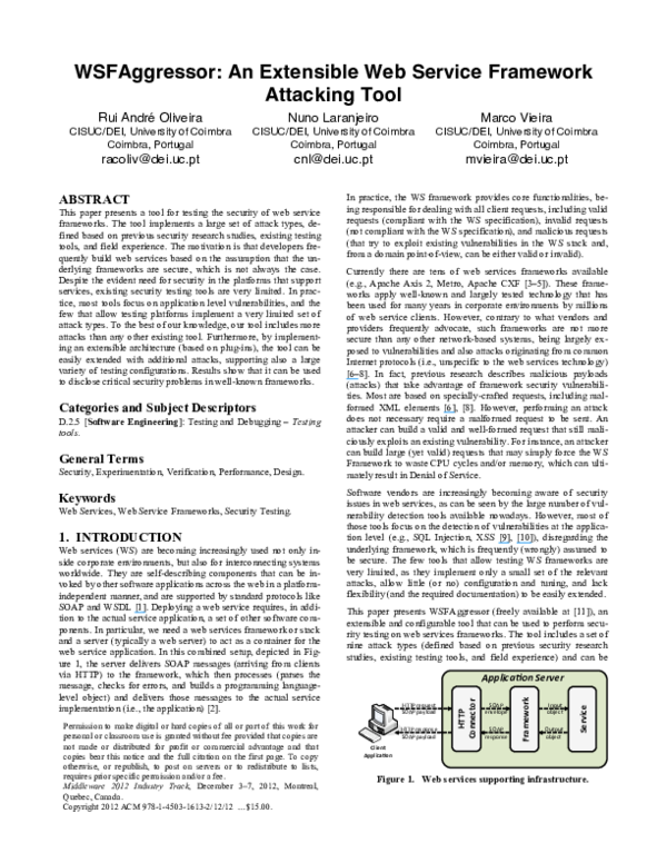 (PDF) WSFAggressor: An extensible web service framework attacking tool