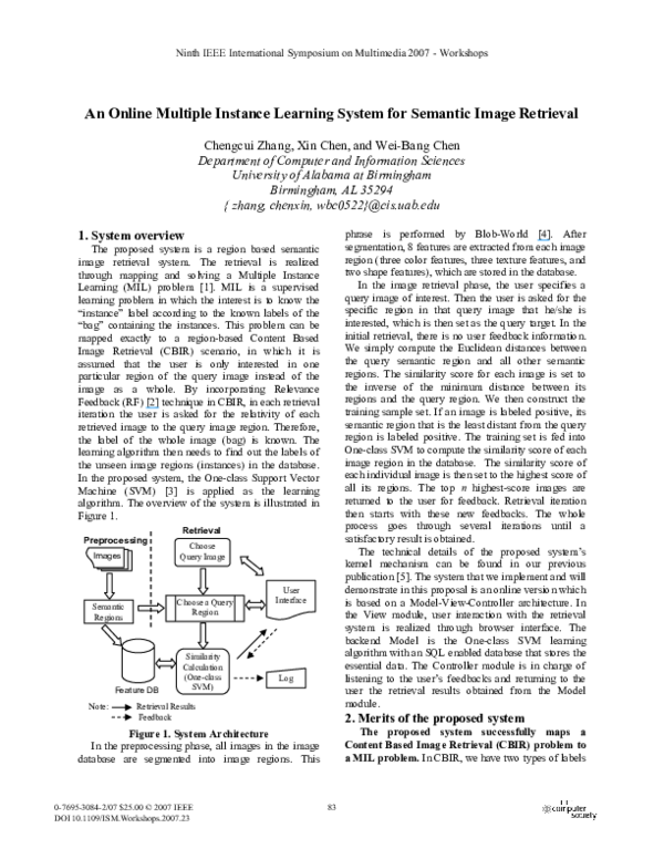 (PDF) An Online Multiple Instance Learning System for Semantic Image ...