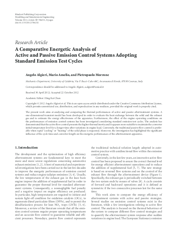 (PDF) A Comparative Energetic Analysis of Active and Passive Emission ...
