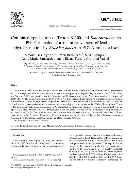 (PDF) Combined application of Triton X100 and Sinorhizobium sp. Pb002