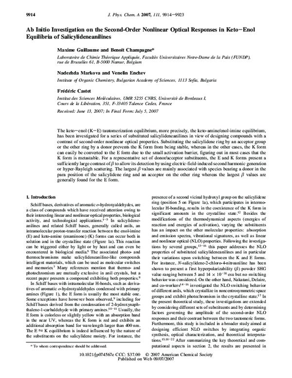 (PDF) Ab Initio Investigation on the Second-Order Nonlinear Optical ...