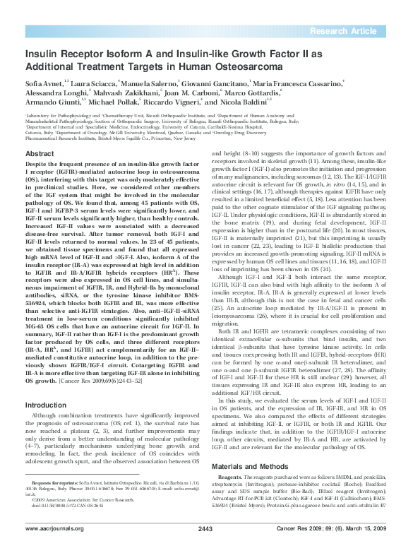 (PDF) Insulin Receptor Isoform A and Insulin-like Growth Factor II as ...
