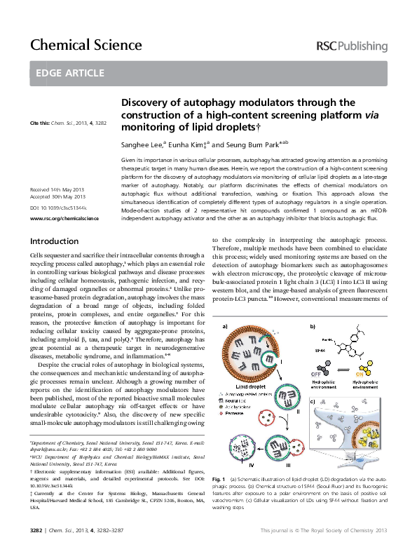 (PDF) Discovery of autophagy modulators through the construction of a ...
