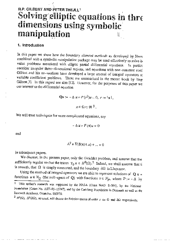 (PDF) The Use of MACSYMA for Solving Elliptic Boundary Value Problems