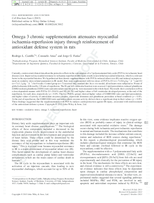 (PDF) Omega 3 chronic supplementation attenuates myocardial ischaemia ...