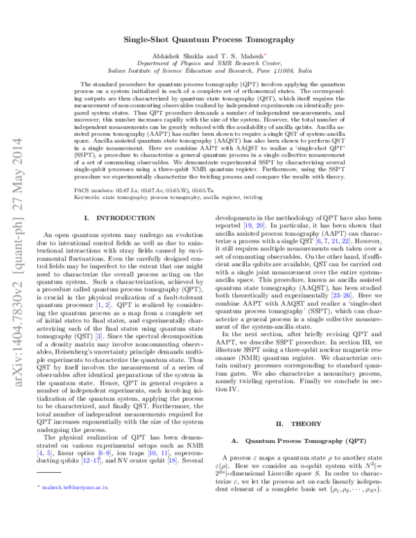single-scan-quantum-process-tomography