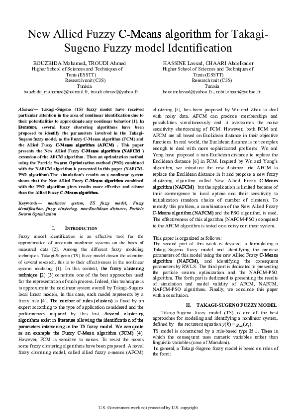 (PDF) New Allied Fuzzy C-Means algorithm for Takagi-Sugeno fuzzy model ...