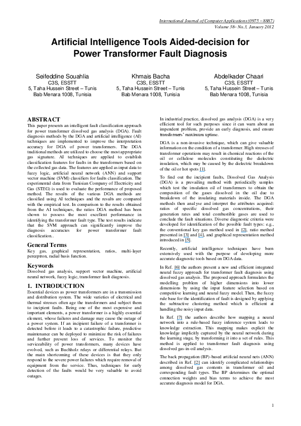 (PDF) Artificial Intelligence Tools Aided-Decision For Power ...