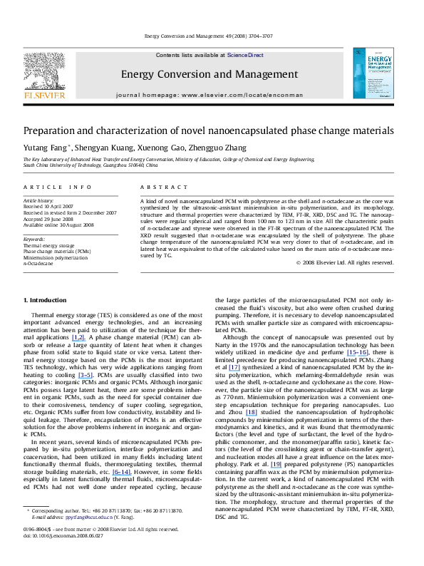 (PDF) Preparation and characterization of novel nanometer-scale ...