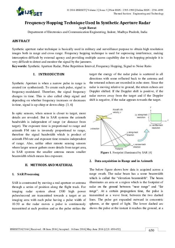 (PDF) Frequency Hopping Technique Used In Synthetic Aperture Radar