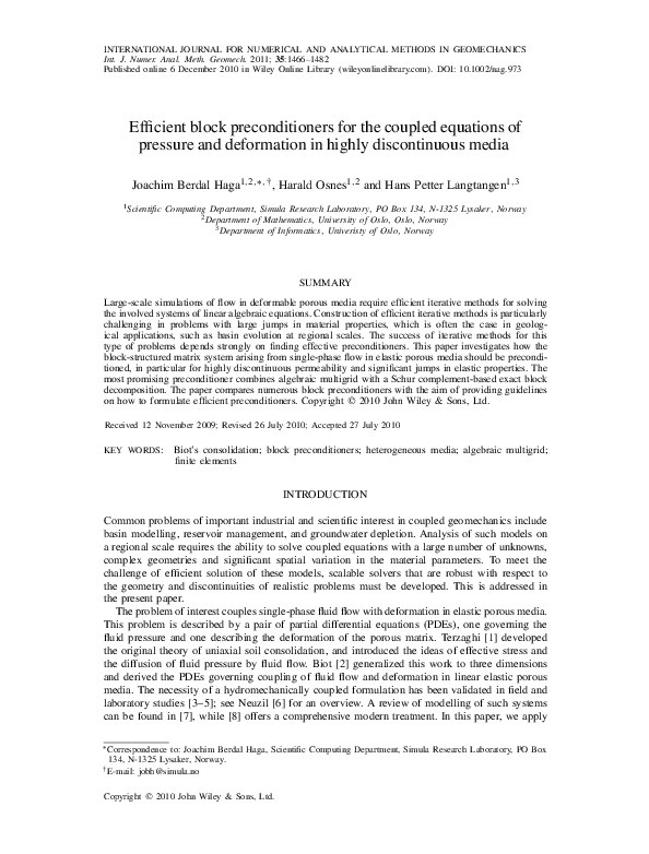 (PDF) Efficient block preconditioners for the coupled equations of ...