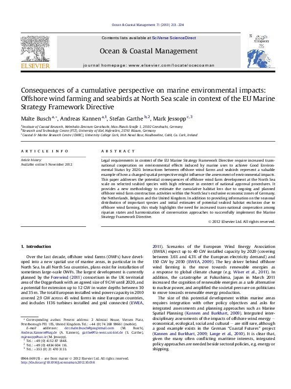(PDF) Consequences of a cumulative perspective on marine environmental ...