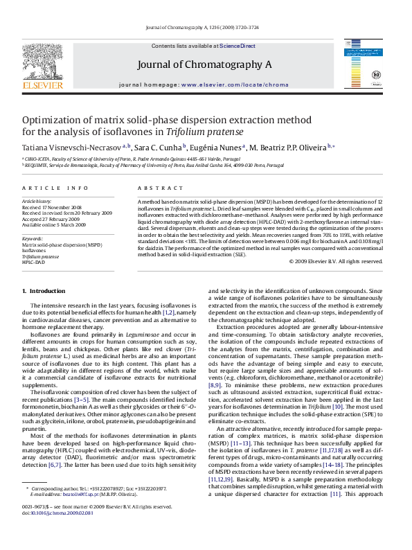 (PDF) Optimization of a matrix solid-phase dispersion method with ...