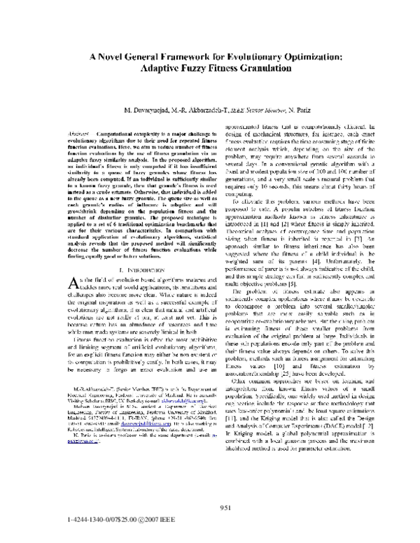 (PDF) A novel general framework for evolutionary optimization: Adaptive ...