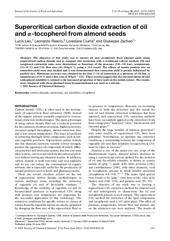 (PDF) Supercritical carbon dioxide extraction of oil from Thunnus ...