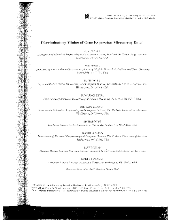 (PDF) Discriminatory Mining of Gene Expression Microarray Data