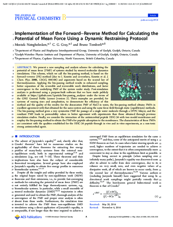 (PDF) Implementation of the Forward−Reverse Method for Calculating the ...