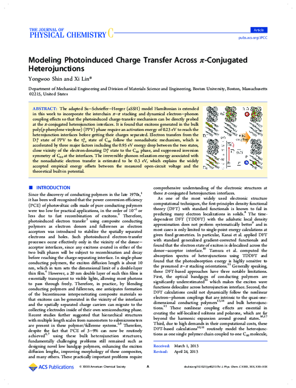 (PDF) Modeling Photoinduced Charge Transfer Across π-Conjugated ...