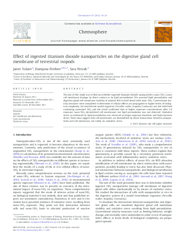 (PDF) Effect of ingested titanium dioxide nanoparticles on the ...